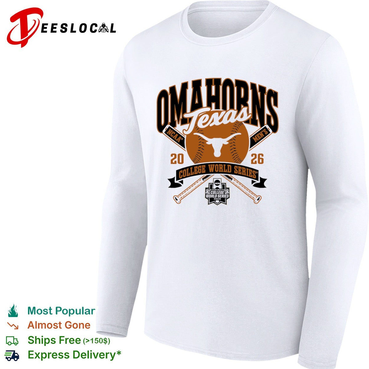 Omahorns Texas Longhorns 2026 NCAA College World Series shirt