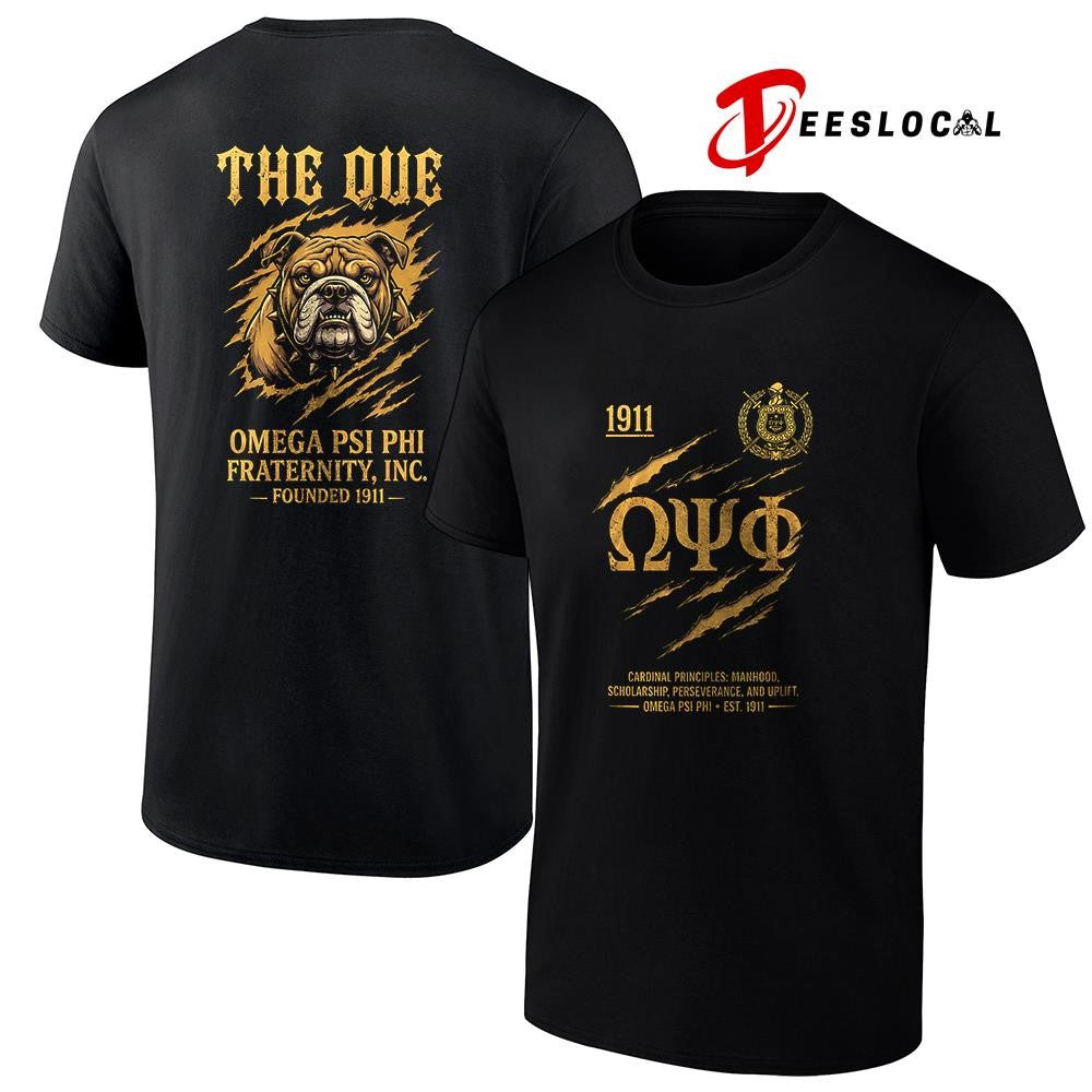 Omega Psi Phi cardinal principles the que shirt