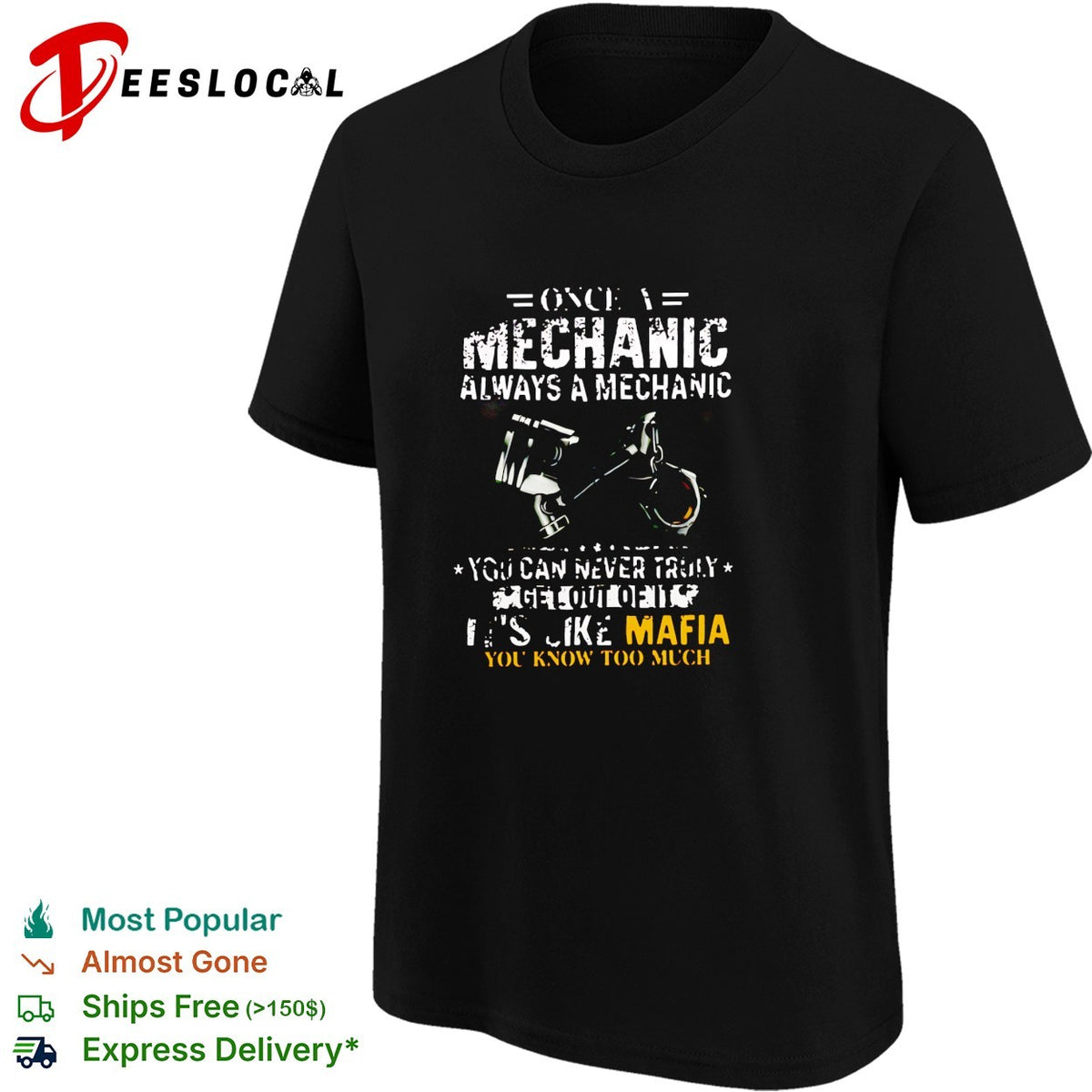 Once a mechanic always a mechanic it’s like mafia piston tool graphic shirt