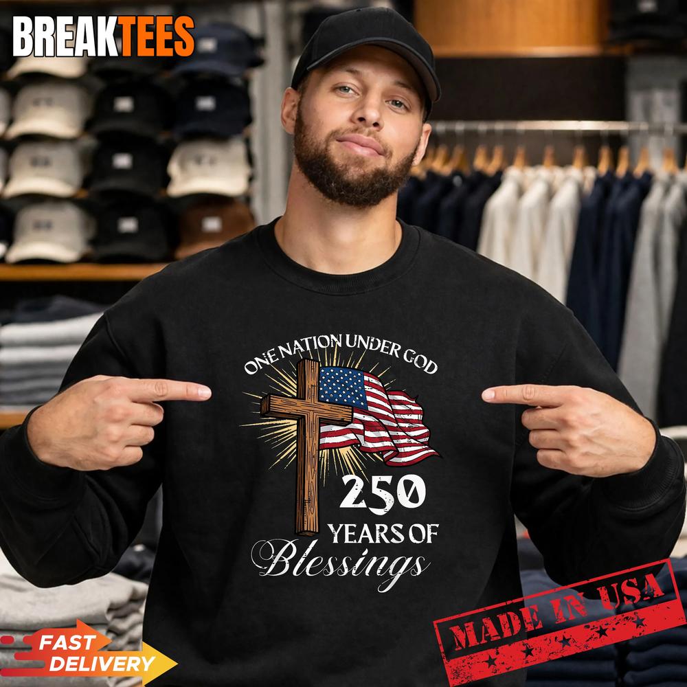 One Nation Under God 250 Years 250th Anniversary USA Men T-Shirt