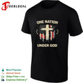 One Nation under God Patriotic Cross American Flag Religious Faith Christian shirt