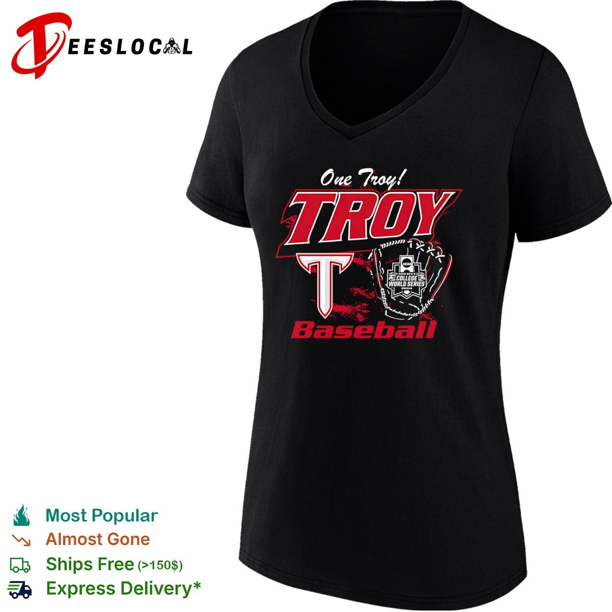 One Troy Troy Baseball 2026 NCAA Men’s College World Series Omaha shirt