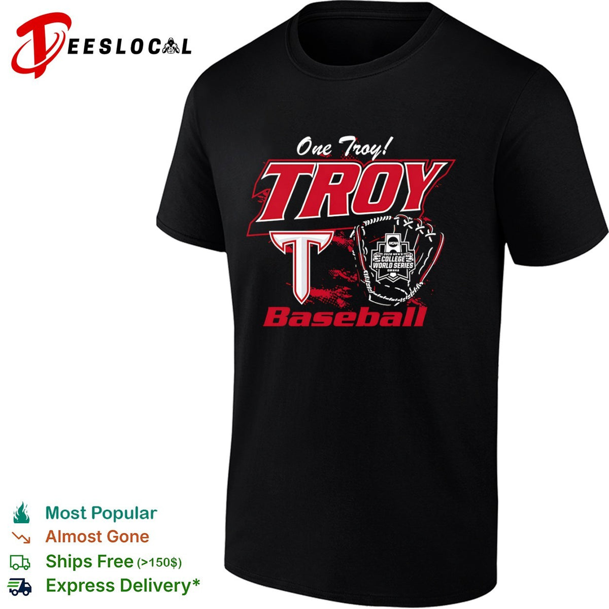 One Troy Troy Baseball 2026 NCAA Men’s College World Series Omaha shirt