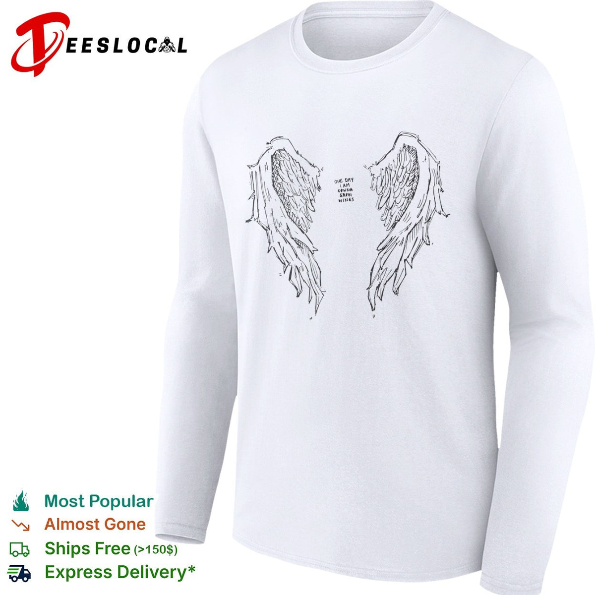 One day I am gonna grow wings sketch wings shirt