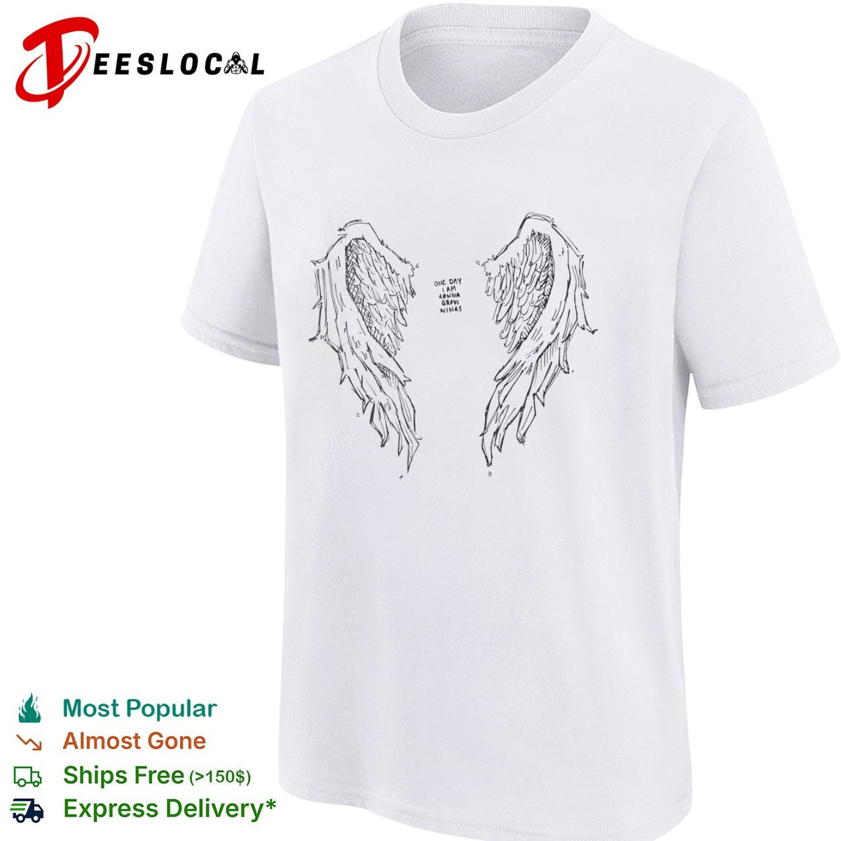 One day I am gonna grow wings sketch wings shirt