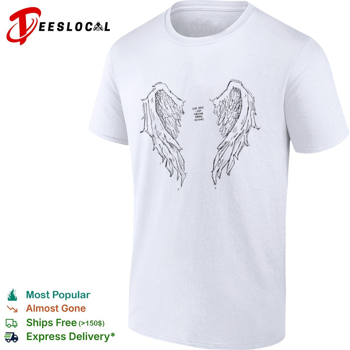 One day I am gonna grow wings sketch wings shirt