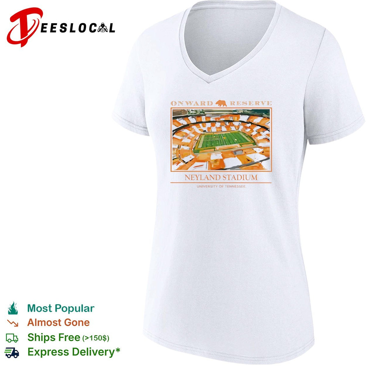 Onward Reserve Neyland Stadium University of Tennessee Volunteers football shirt