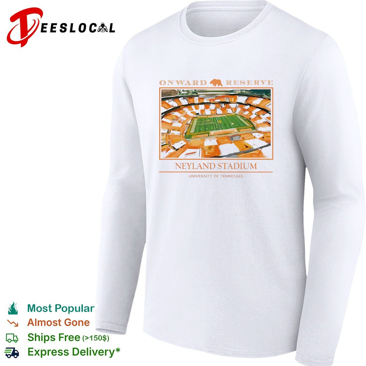 Onward Reserve Neyland Stadium University of Tennessee Volunteers football shirt