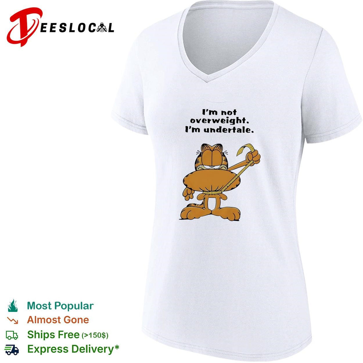 Orange cat I’m not overweight I’m undertale humor cat quote shirt