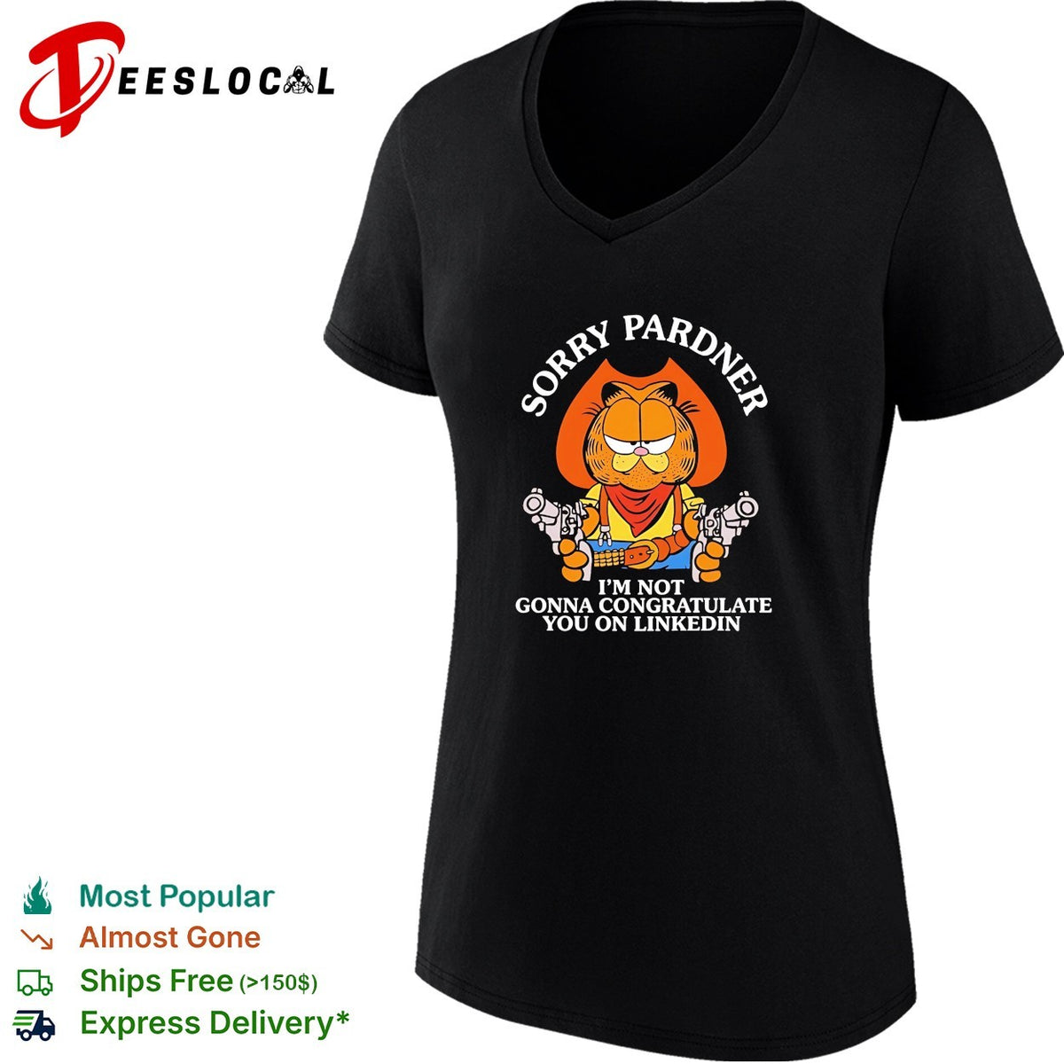 Orange cat sorry pardner I’m not gonna congratulate you on linkedin Cowboy shirt