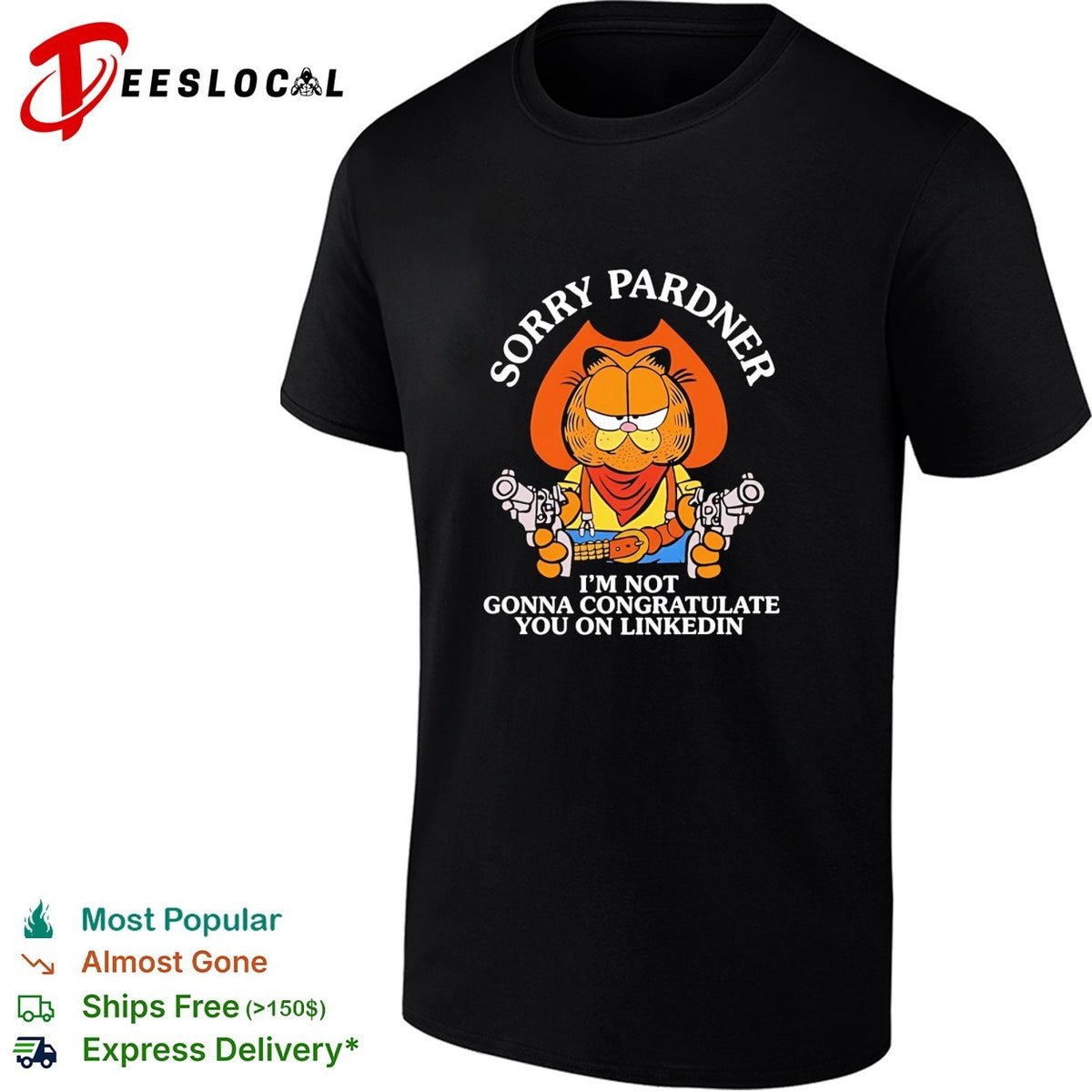 Orange cat sorry pardner I’m not gonna congratulate you on linkedin Cowboy shirt
