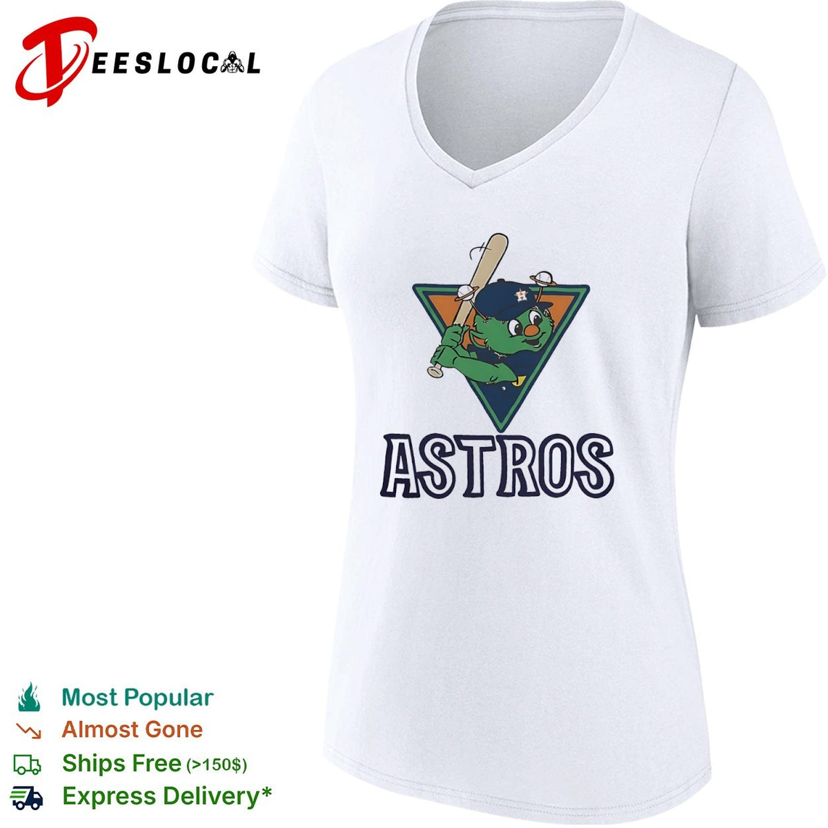 Orbit the Houston Astros Mascot with Saturn Rings and Baseball shirt