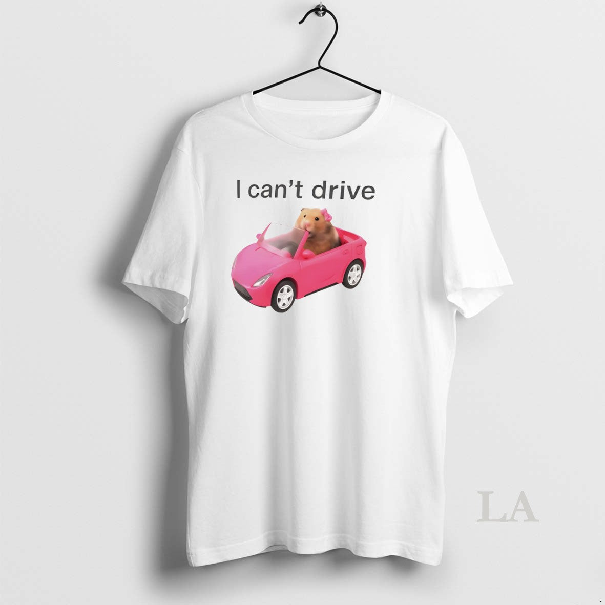 Original Hamster Driving Pink Car I Cant Drive