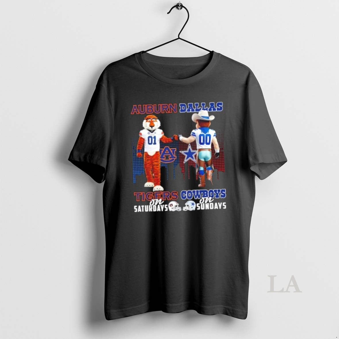 Original Mascots Auburn Tigers On Saturdays X Dallas Cowboys On Sundays Skyline