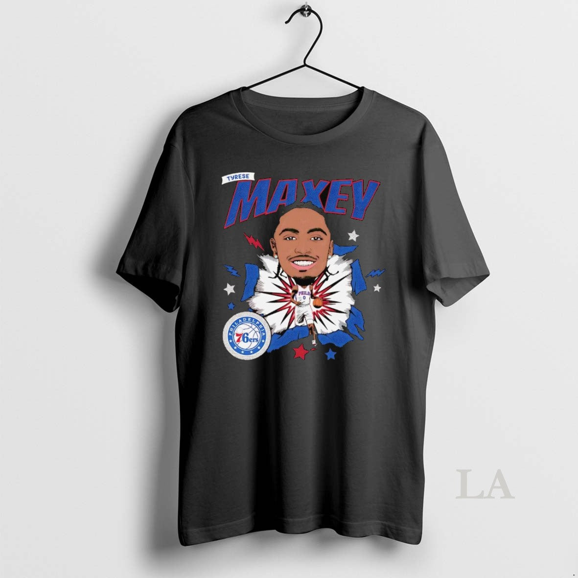 Original Tyrese Maxey Big Head Caricature Philadelphia 76ers