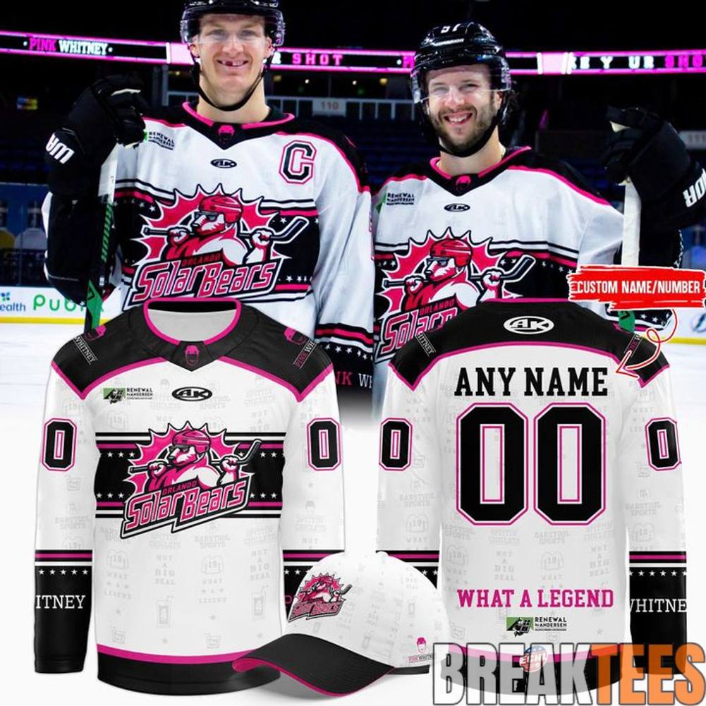 Orlando Solar Bears Pink Whitney Hockey Jersey