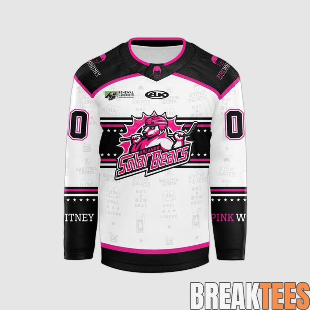 Orlando Solar Bears Pink Whitney Hockey Jersey