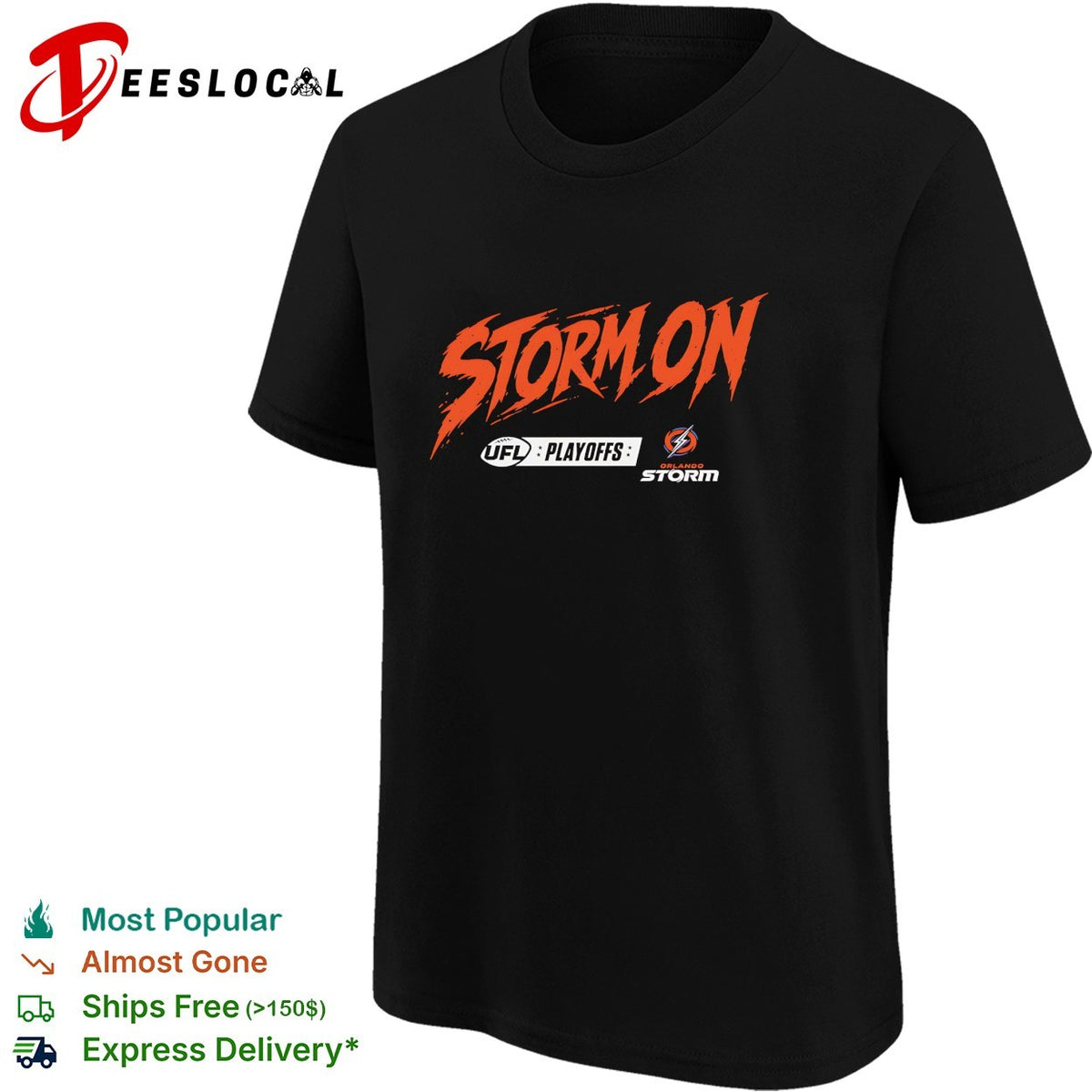 Orlando Storm Storm on UFL playoffs shirt