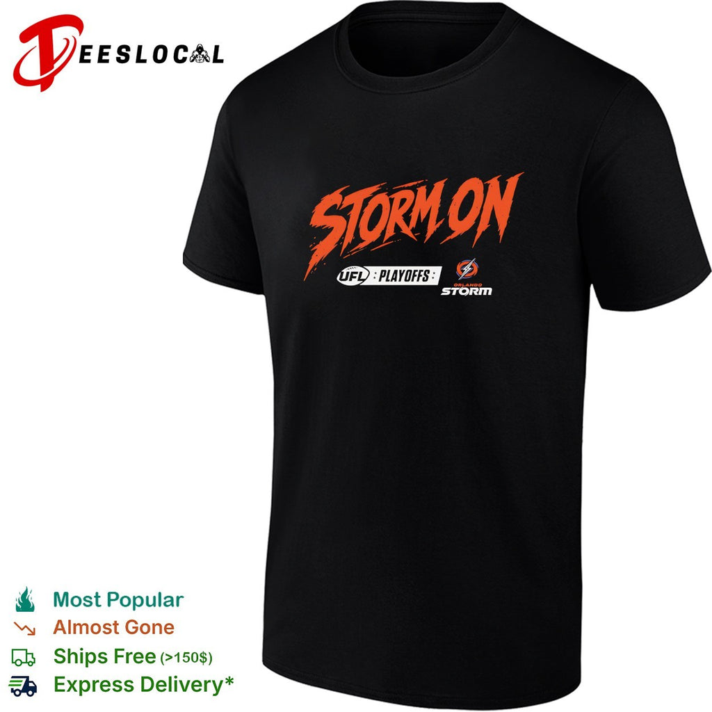 Orlando Storm Storm on UFL playoffs shirt