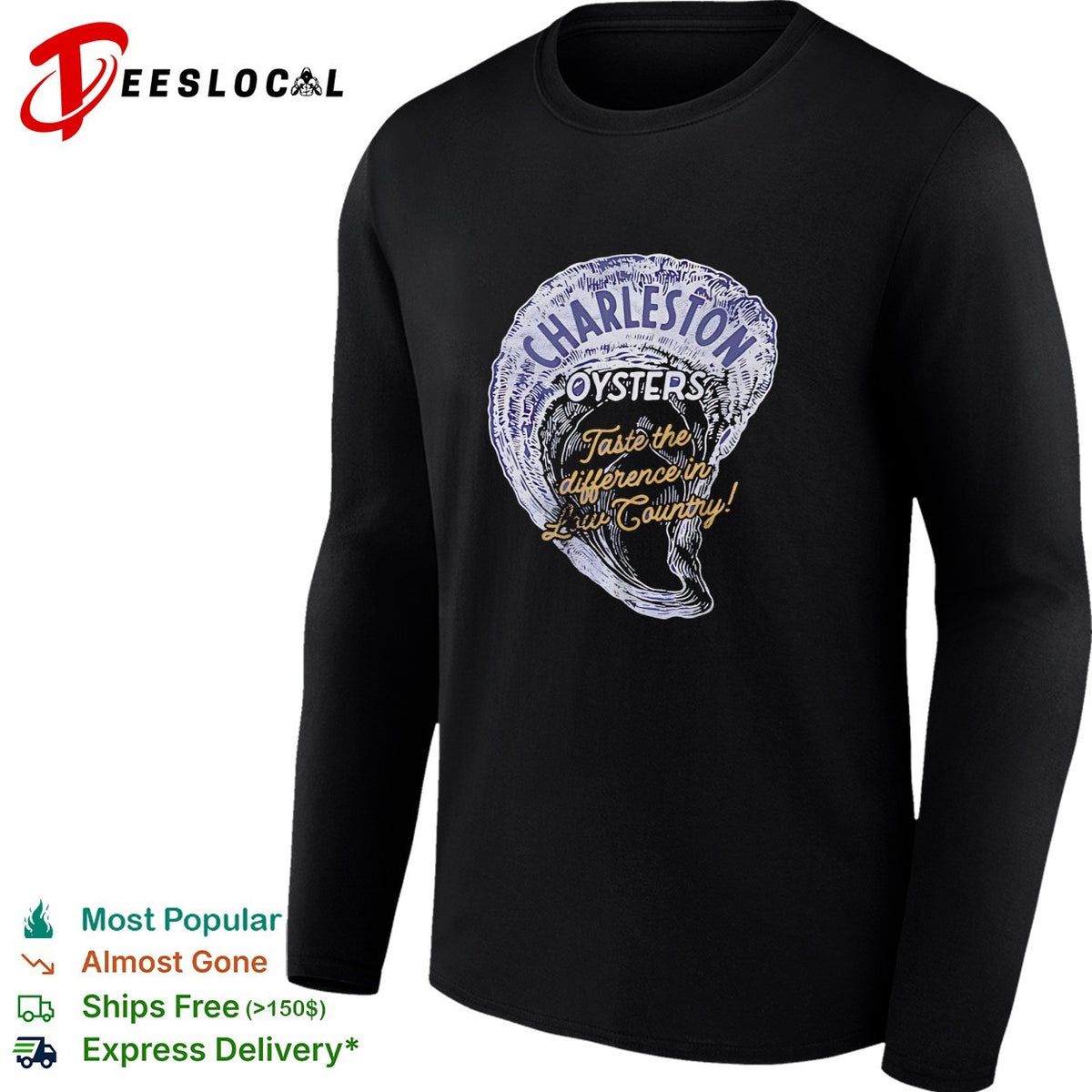 Oysters taste the difference low country vintage badge shirt