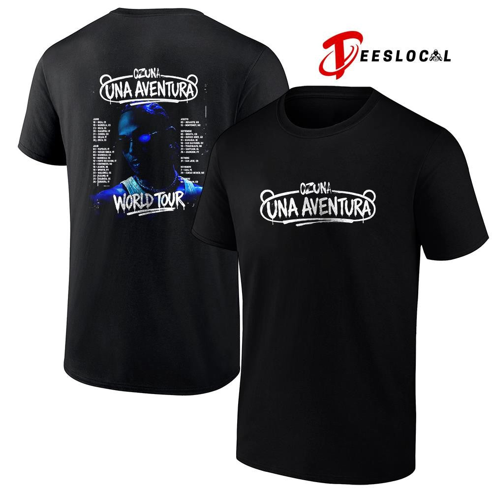 Ozuna Una Aventura world tour schedule dates graphic shirt
