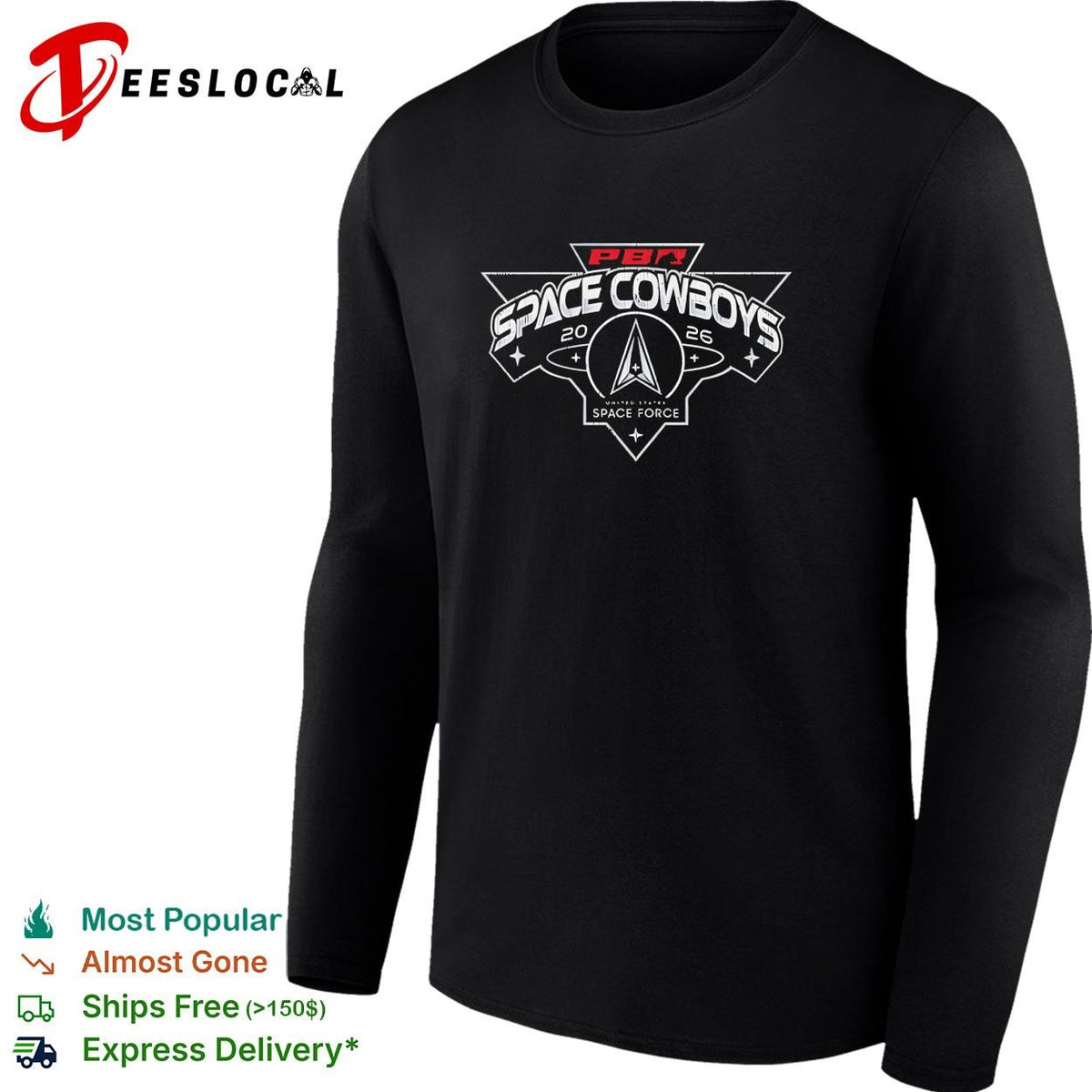 PBR Space Cowboys 2026 United States Space Force logo graphic shirt