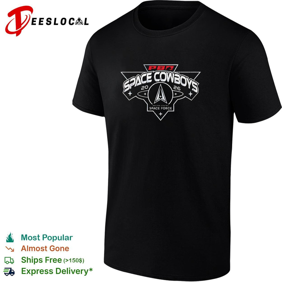 PBR Space Cowboys 2026 United States Space Force logo graphic shirt