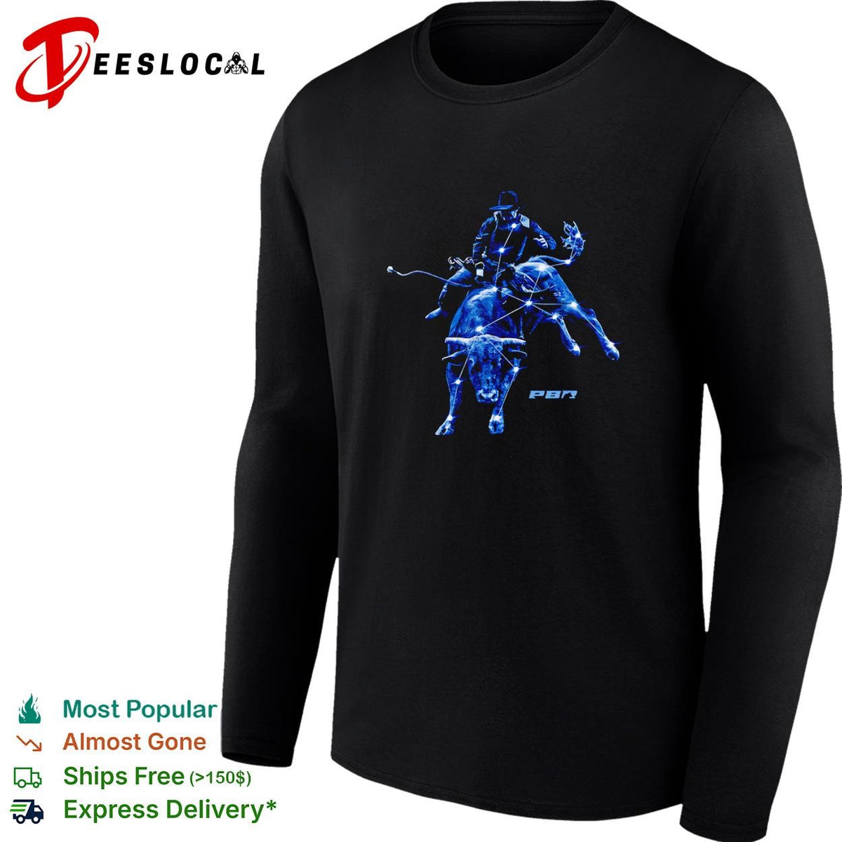 PBR bull rider constellation stars graphic shirt