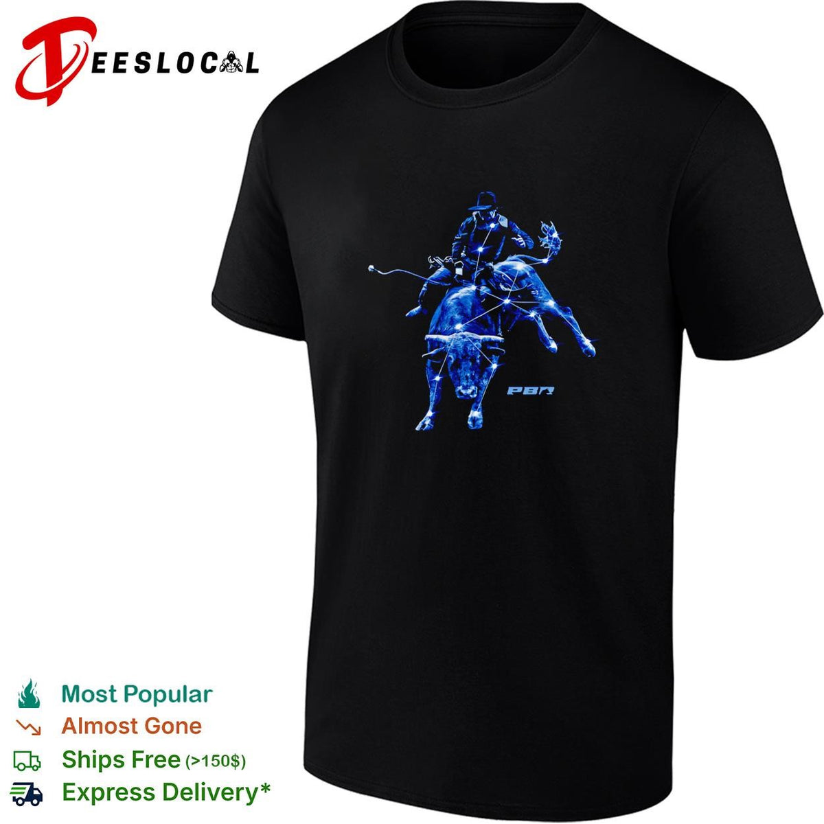 PBR bull rider constellation stars graphic shirt