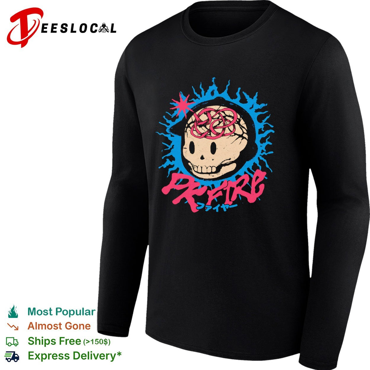 PK Fire skull shirt