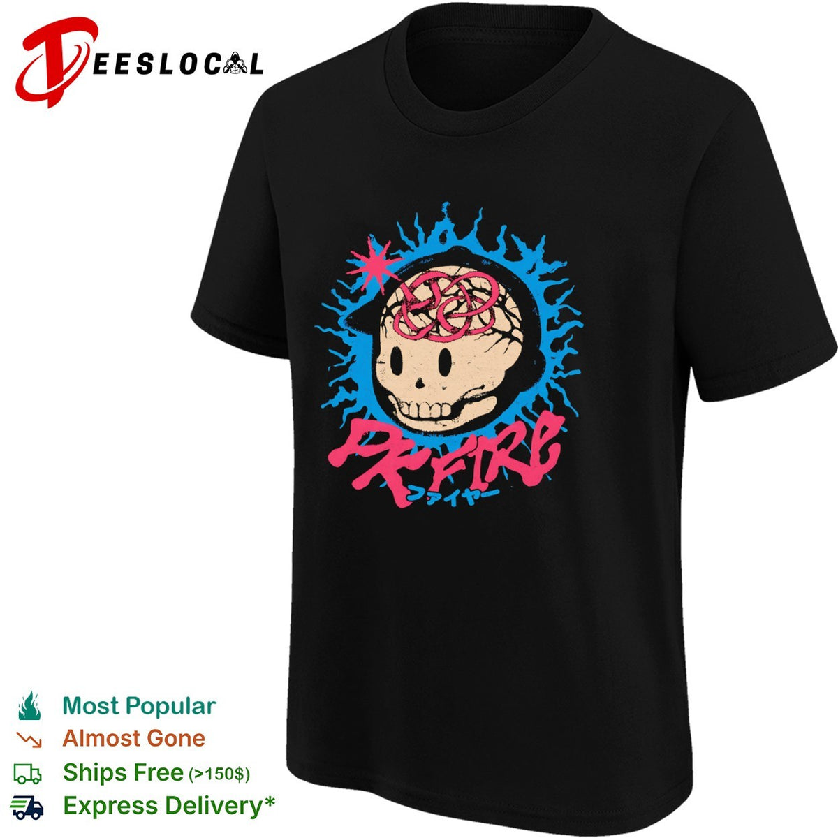 PK Fire skull shirt