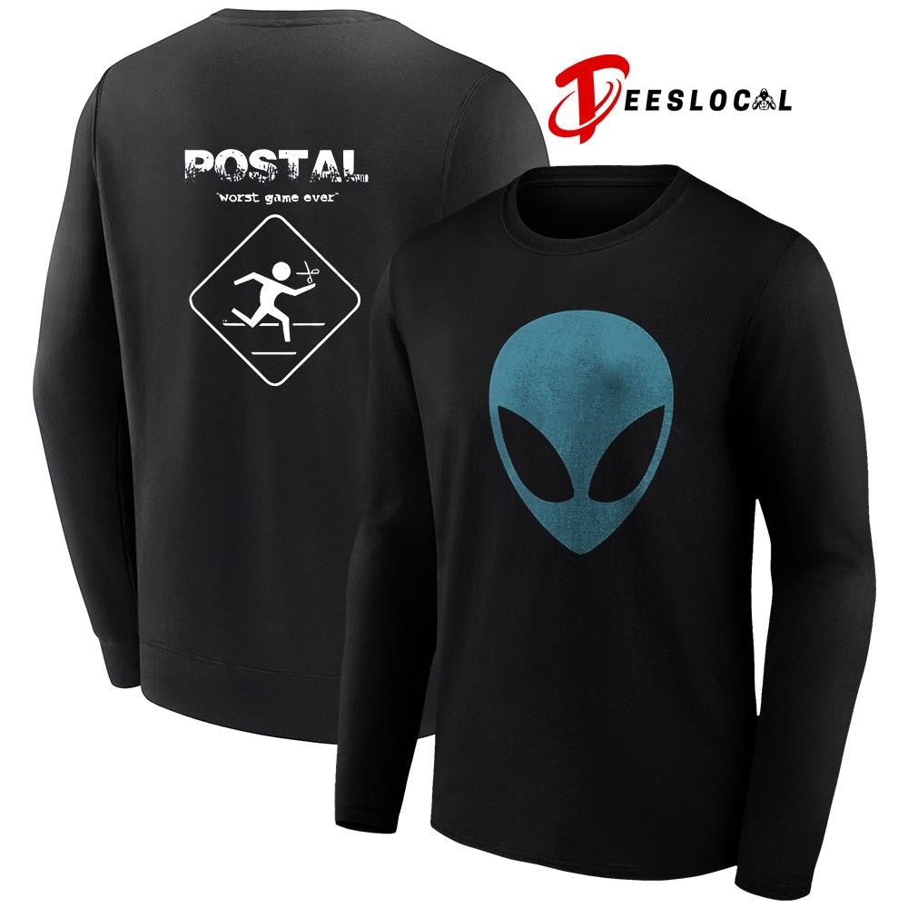 POSTAL worst game ever dude Alien head logo shirt