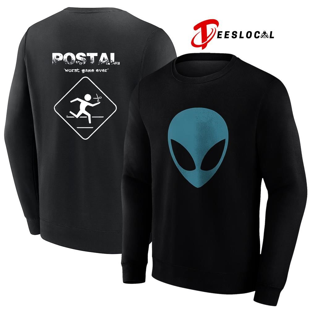 POSTAL worst game ever dude Alien head logo shirt