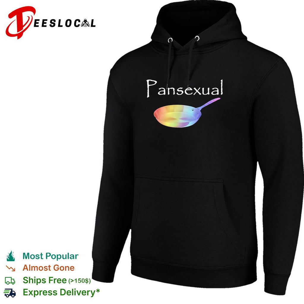 Pansexual frying pan with LGBT flag pattern shirt