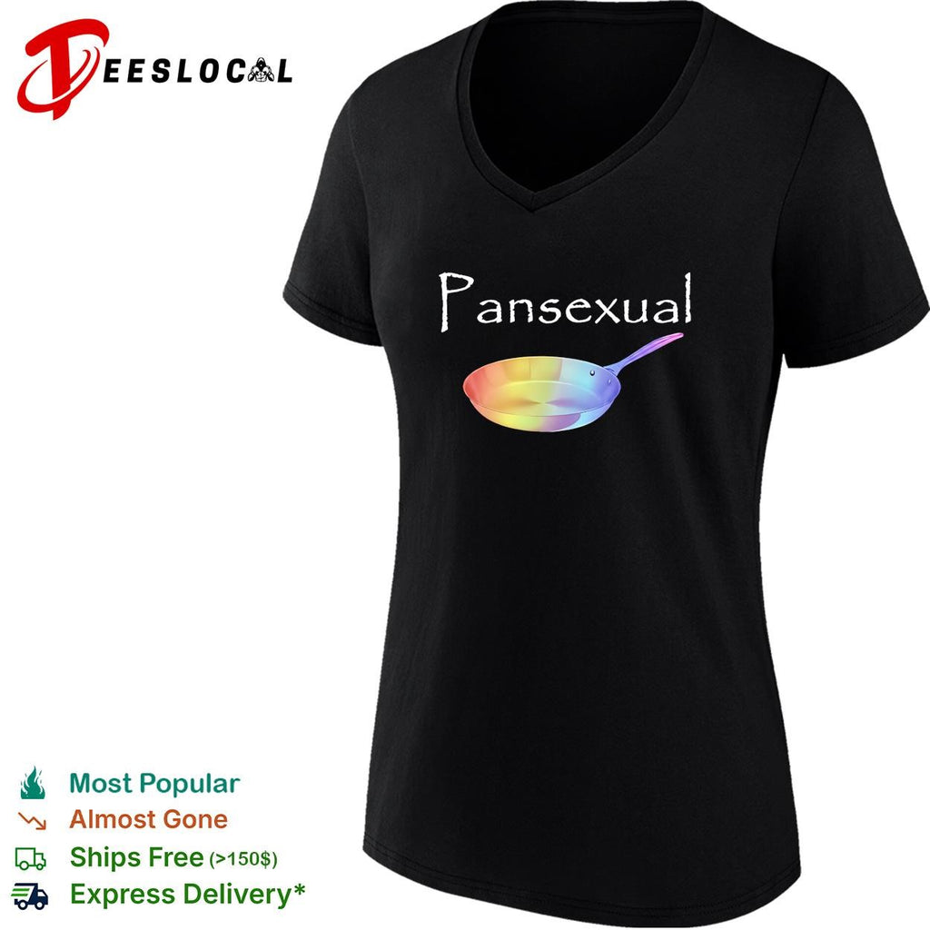 Pansexual frying pan with LGBT flag pattern shirt