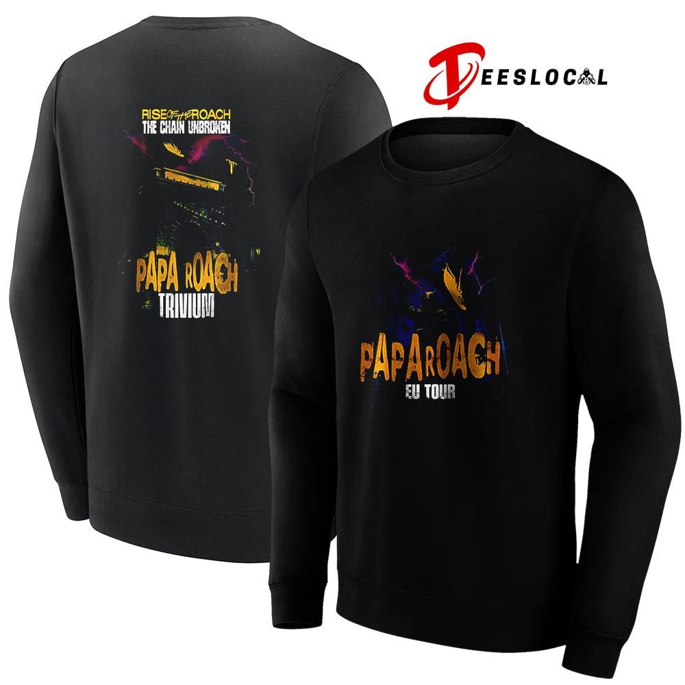 Papa Roach Europe tour rise of the Roach the chain unbroken graphic shirt