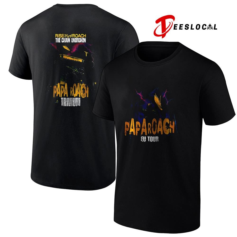 Papa Roach Europe tour rise of the Roach the chain unbroken graphic shirt