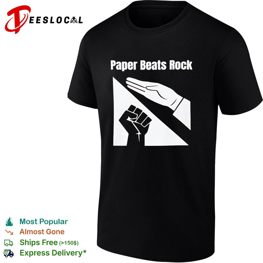 Paper Beats Rock Rock Paper Scissors Hand Gesture Fist Game shirt