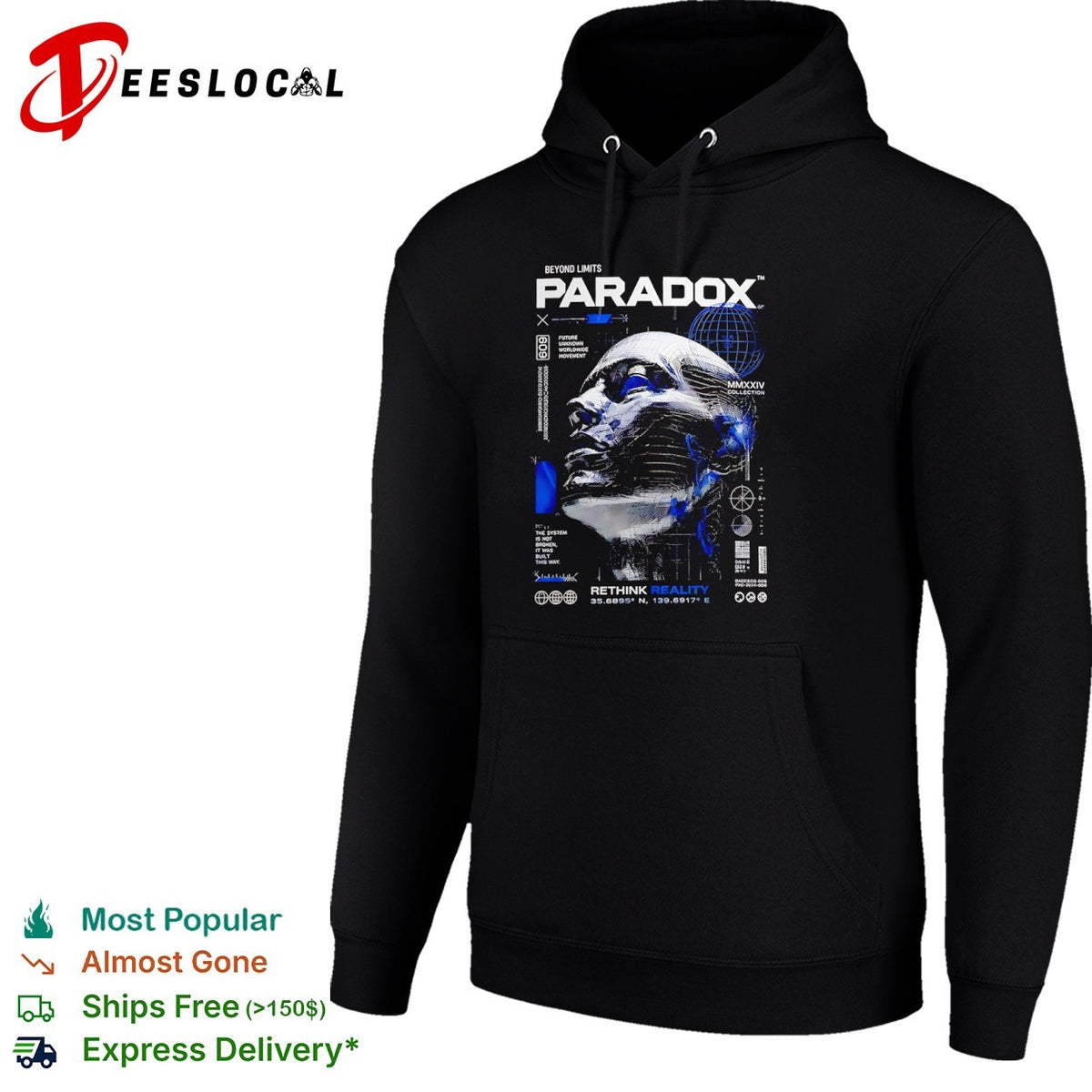 Paradox Beyond Limits Future Unknown Worldwide Movement Rethink Reality 35 6895 N shirt