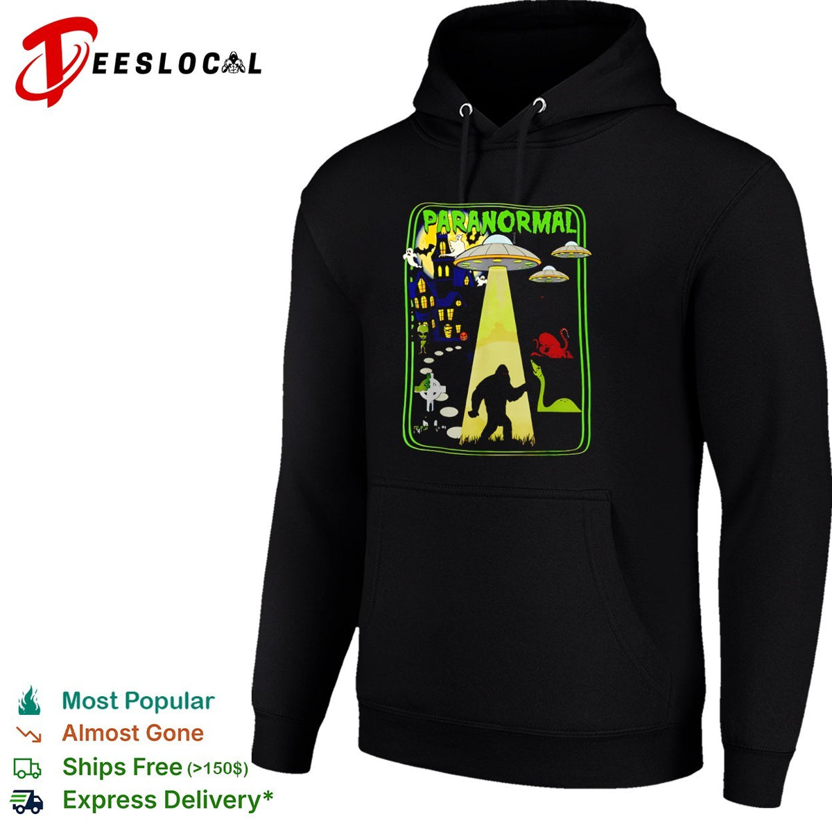 Paranormal Bigfoot UFO Ghost Loch Ness Monster Alien Kraken Cryptid Legend shirt