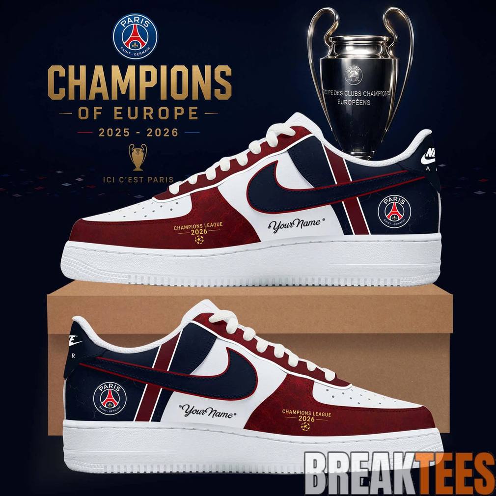 Paris Saint-Germain Champions of Europe 2026 Custom Air Force 1 Shoes