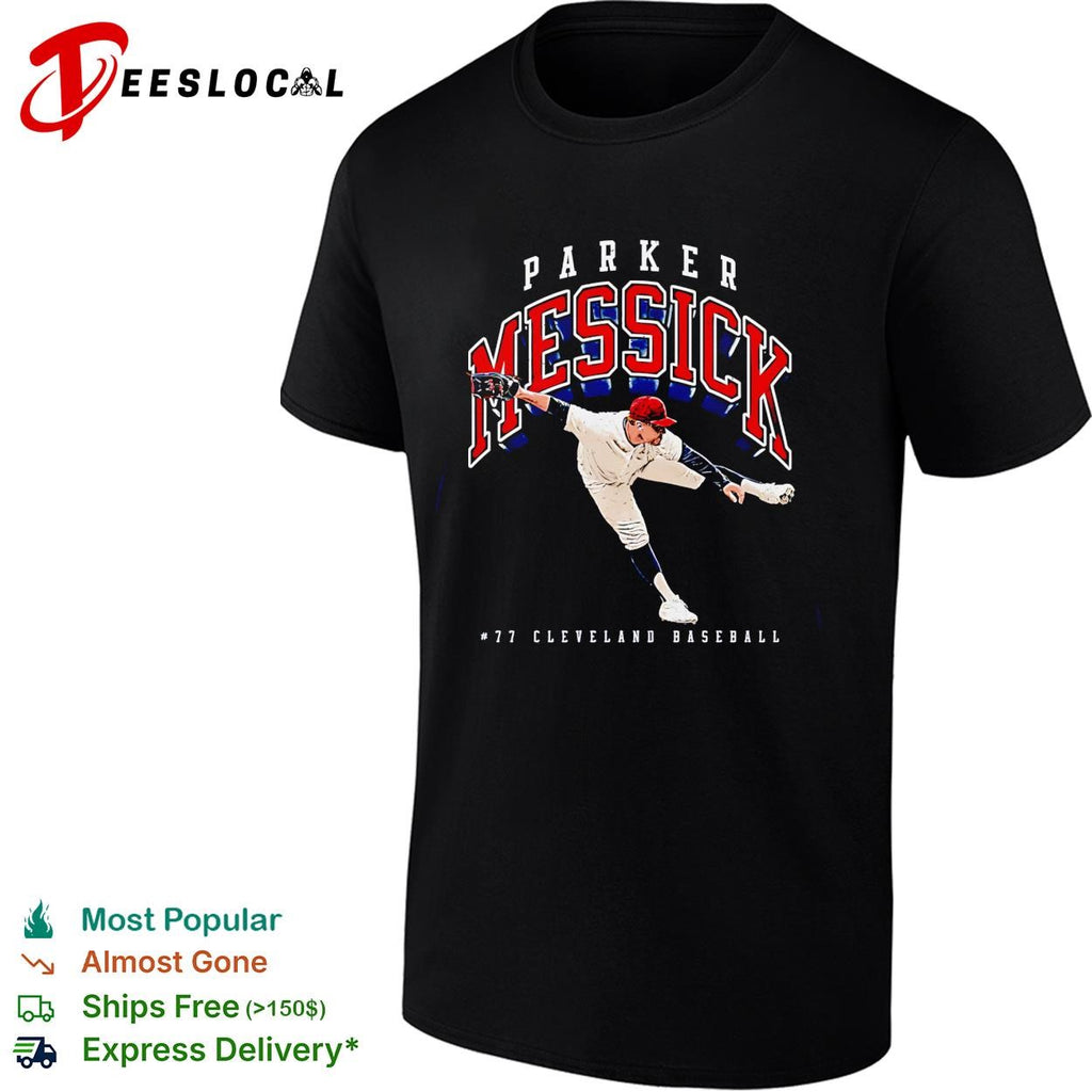Parker Messick 77 Cleveland Guardians MLB pitching graphic shirt