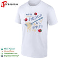 Pasta more spaghetti less upsetti fork tomatoes shirt