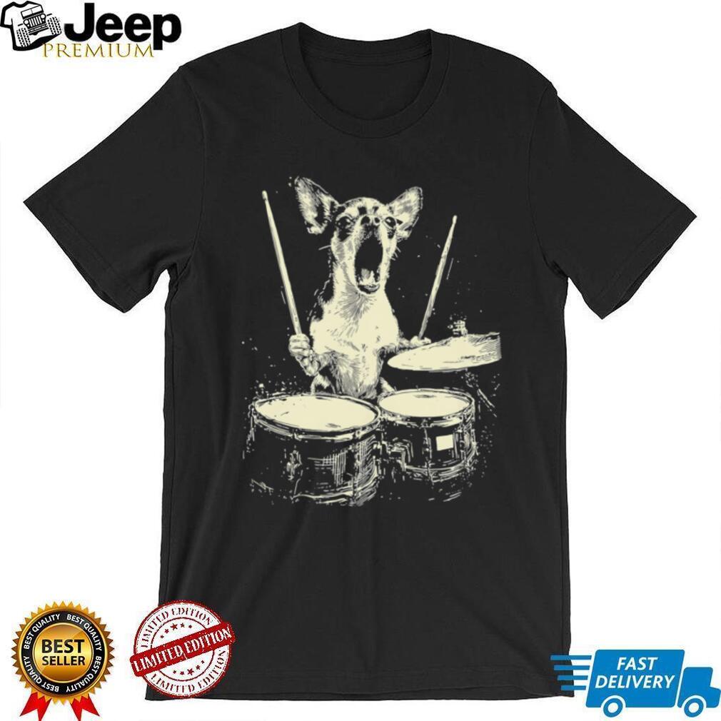 Patriotic Chihuahua Drummer USA Flag Graphic Shirt
