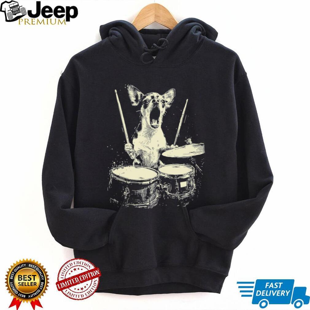 Patriotic Chihuahua Drummer USA Flag Graphic Shirt