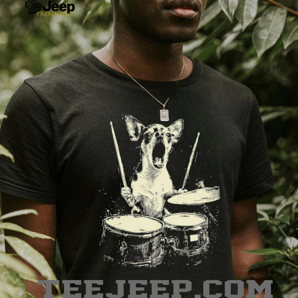 Patriotic Chihuahua Drummer USA Flag Graphic Shirt