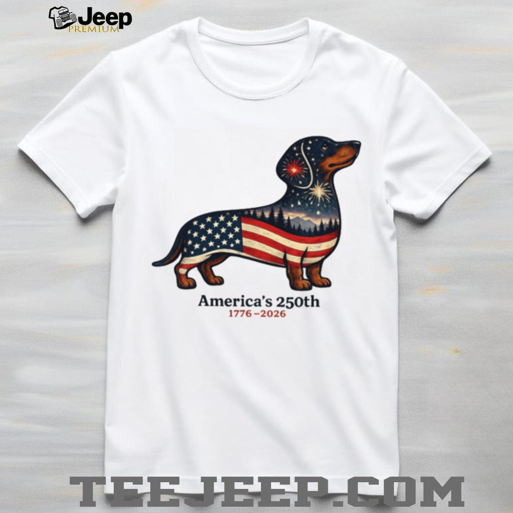 Patriotic Dachshund Dog US America 250th Anniversary Shirt