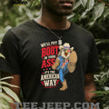 Patriotic Eagle Cowboy American Way Boot Kick T Shirt