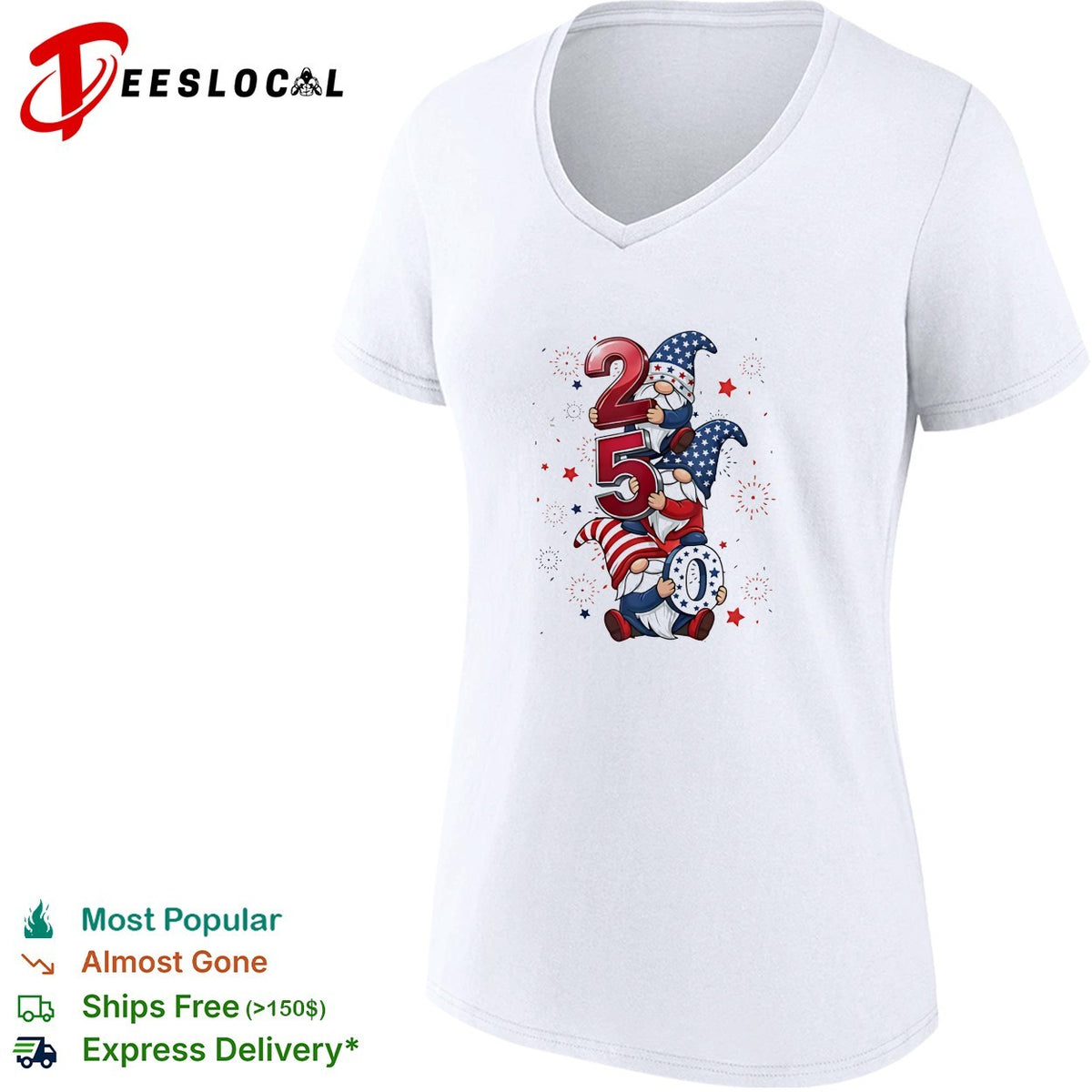 Patriotic Gnomes 250 Years of Independence Fourth of July America USA shirt