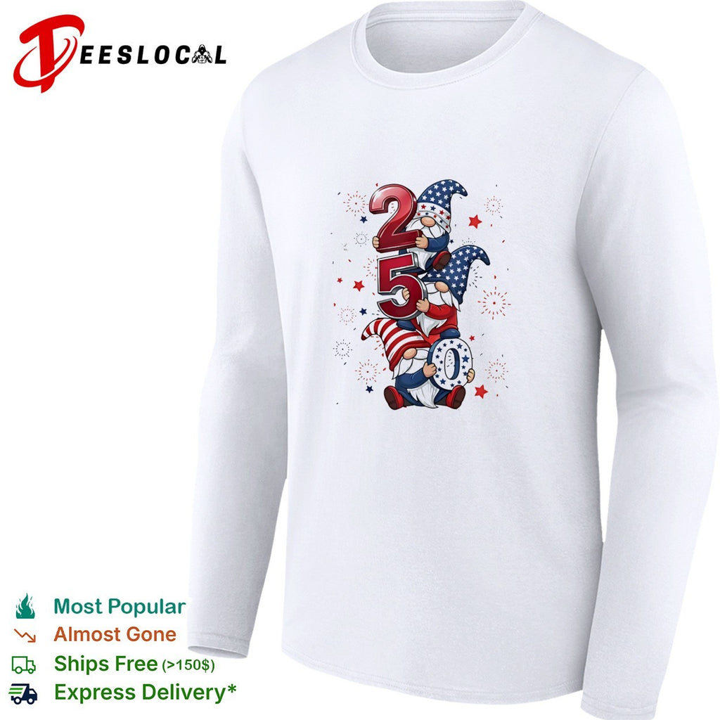 Patriotic Gnomes 250 Years of Independence Fourth of July America USA shirt